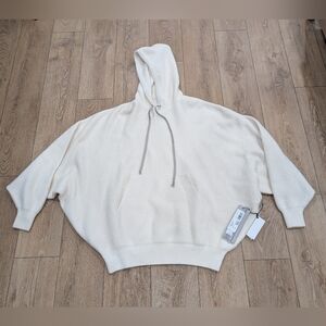 $2285 Mens RICK OWENS "Hun" Alpaca Blend Sweater Hoodie Milk Medium